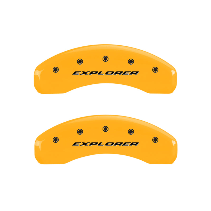 MGP 4 Caliper Covers Engraved Front & Rear Explorer Yellow finish black ch