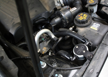 Séparateur d'huile côté passager J&amp;L 10-18 Ford Taurus Sho EcoBoost V6 3.0 - Anodisé transparent