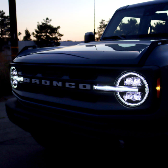 Phares de projecteur à LED AlphaRex 21-23 Ford Bronco NOVA Noir