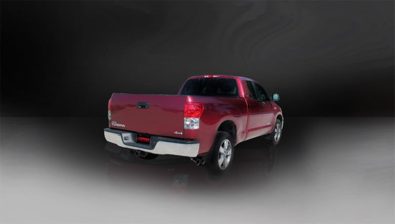 Corsa 09-10 Toyota Tundra 5.7L V8 3in Cat-Back Single Side w Twin 4in Black Pro-Series Tips