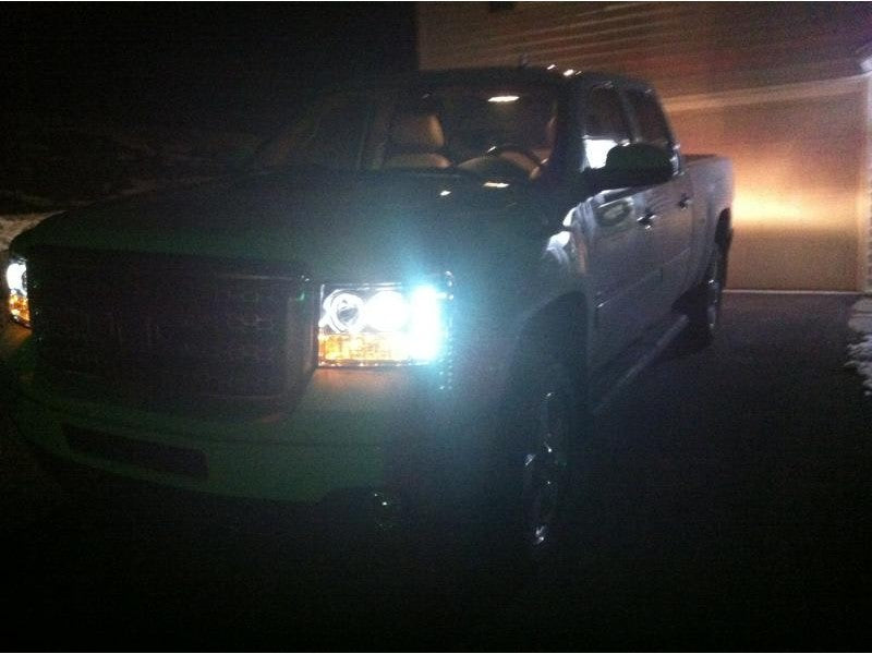 Phares de projecteur Spyder GMC Sierra 1500/2500/3500 07-13 LED Halo- LED Chrome PRO-YD-GS07-HL-C