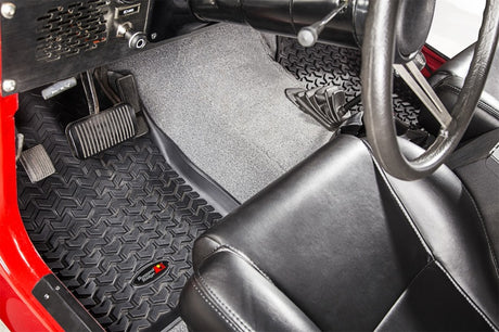 Revêtement de sol avant Rugged Ridge noir pour Jeep CJ-5 1976-1983
