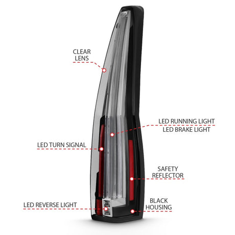 Feux arrière à LED ANZO 2007-2014 Chevrolet TahOE Rouge/Clair