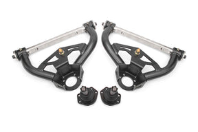 BMR 78-87 GM G-Body Non-Adjustable Upper A-Arms Delrin 0.5in Tall Ball Joint - Black Hammertone BMR Suspension