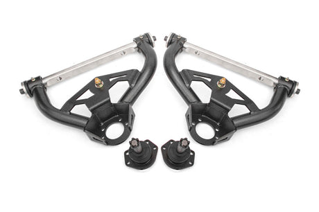 BMR 78-87 GM G-Body Non-Adjustable Upper A-Arms Delrin 0.5in Tall Ball Joint - Black Hammertone BMR Suspension