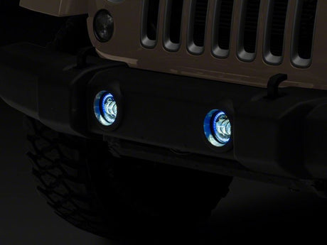 Phares antibrouillard à DEL Raxiom 07-18 Jeep Wrangler JK Axial Series 4 pouces avec halo RVB