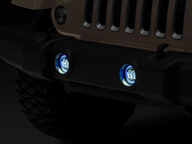 Phares antibrouillard à DEL Raxiom 07-18 Jeep Wrangler JK Axial Series 4 pouces avec halo RVB