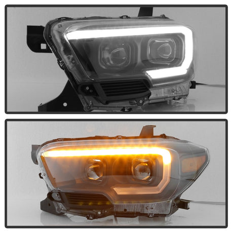 Phares de projecteur à barre lumineuse DRL xTune pour Toyota Tacoma 16-18 - Noir PRO-JH-TTA16-LBDRL-BK