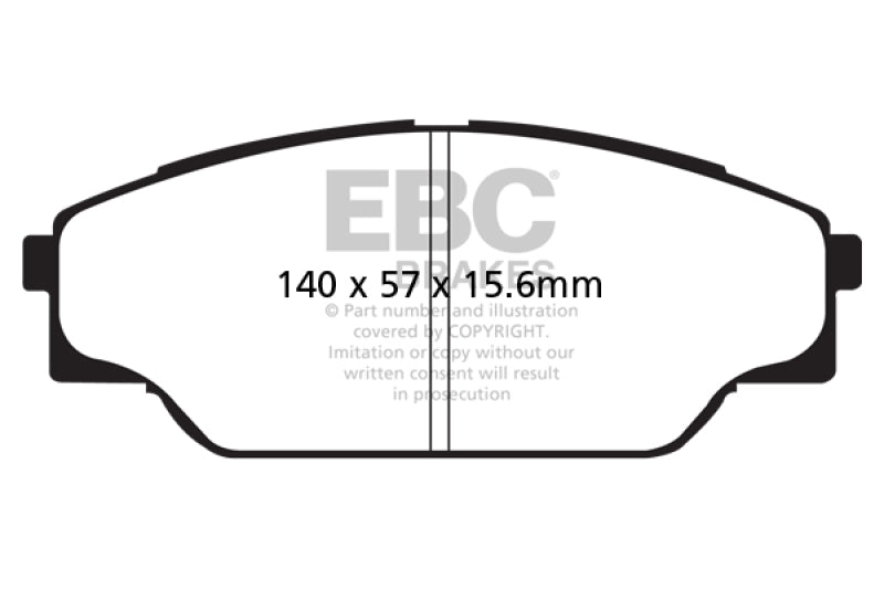 Plaquettes de frein avant EBC Greenstuff pour Toyota T100 Pick Up 1 tonne 2 roues motrices 93-98