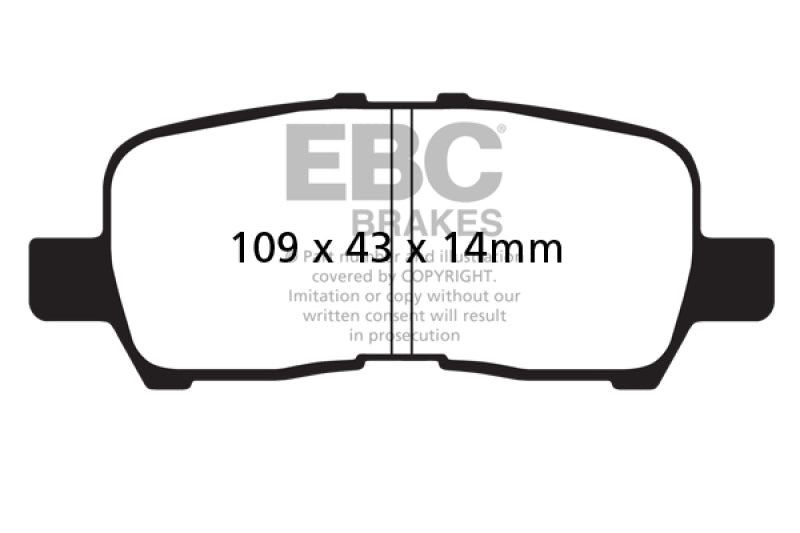 Plaquettes de frein arrière EBC Greenstuff pour Buick Allure (Canada) 3.6 05-09