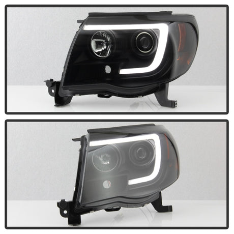 Phares Spyder 05-11 Toyota Tacoma Ver 2 Proj - Barre lumineuse DRL - Fumée noire PRO-YD-TT05V2-LB-BSM