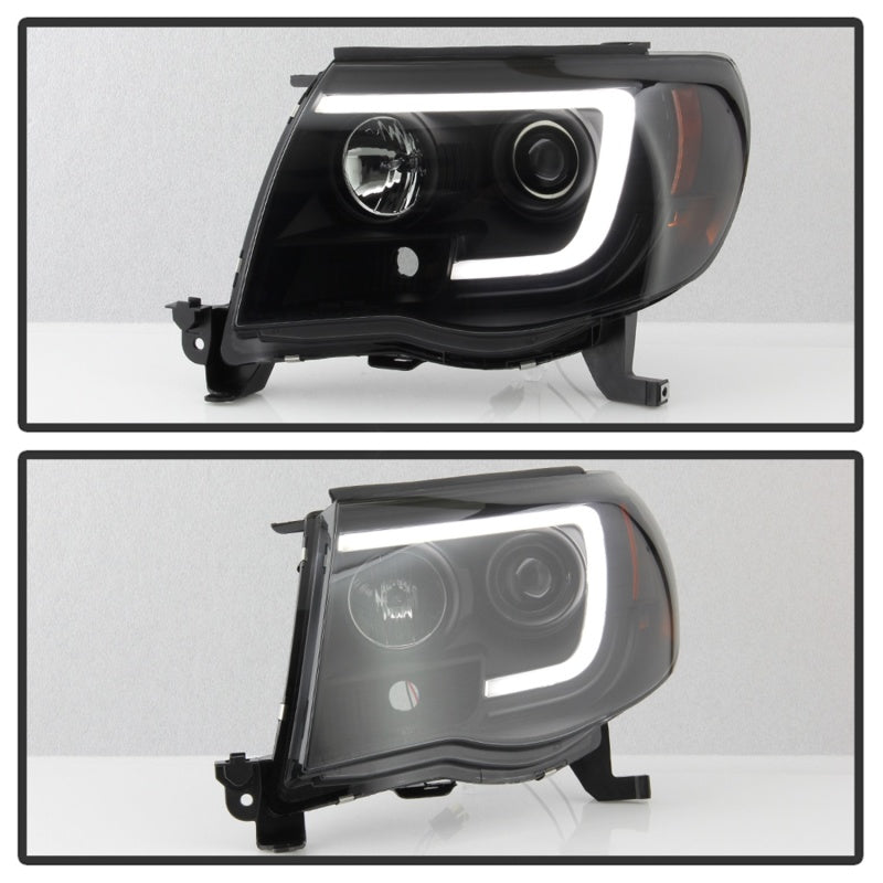 Phares Spyder 05-11 Toyota Tacoma Ver 2 Proj - Barre lumineuse DRL - Fumée noire PRO-YD-TT05V2-LB-BSM