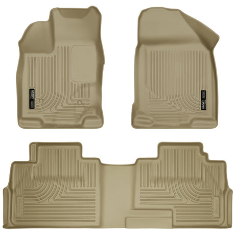 Revêtements de sol avant et 2e siège Husky Liners 07-13 Ford Edge / 07-13 Lincoln MKX Weatherbeater Tan