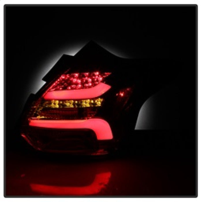 Feux arrière à LED Spyder 12-14 Ford Focus 5DR - Rouge transparent (ALT-YD-FF12-LED-RC)