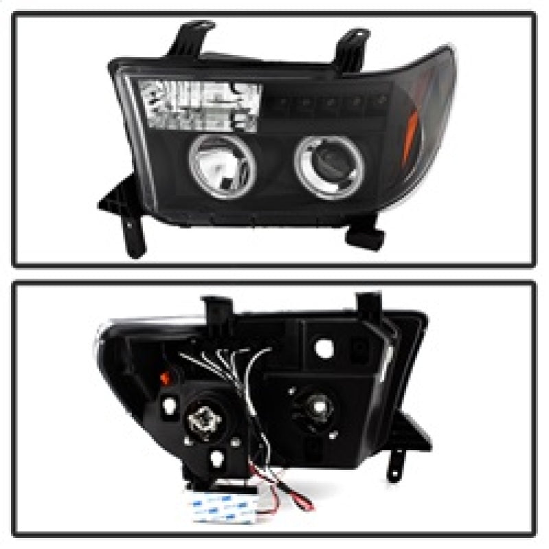 Phares de projecteur Spyder Toyota Tundra 07-13 CCFL Halo LED Blk PRO-YD-TTU07-CCFL-BK