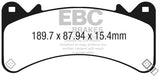 Plaquettes de frein avant EBC Ultimax2 pour Chevrolet Tahoe 2WD (6 pistons Brembo) 2015+