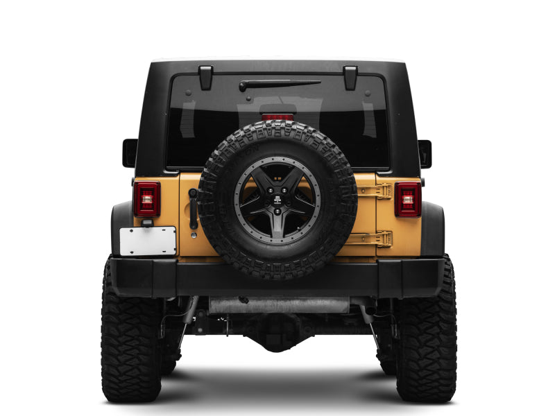 Feux arrière à LED Raxiom 07-18 Jeep Wrangler JK JL Style - Boîtier noir - Lentille rouge