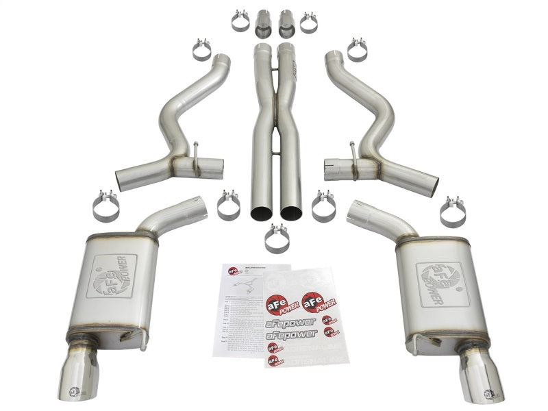 Échappements arrière de catalyseur sport aFe MACHForce XP 3 pouces avec embouts polis 15-17 Ford Mustang V6/V8