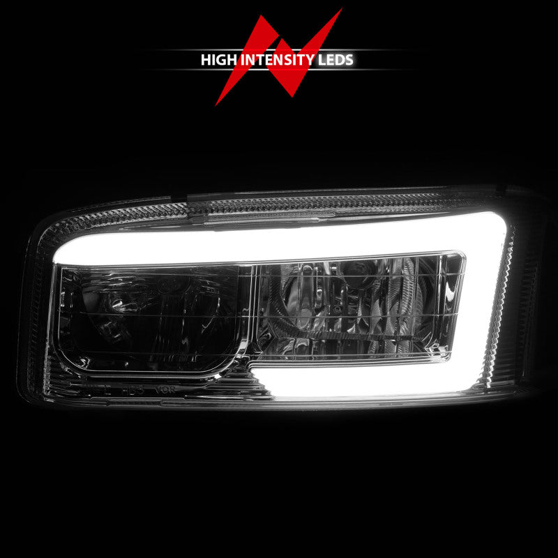 Phares Anzo 99-17 GMC Sierra/Denali Chrome Ambre (avec barres lumineuses C)