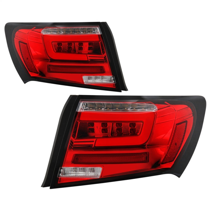 Feux arrière à LED Spyder 08-11 Subaru Impreza WRX 4DR - Rouge transparent ALT-YD-SI084D-LED-RC