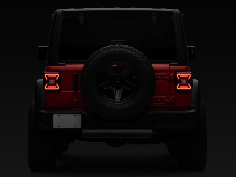 Feux arrière à LED Raxiom 18-22 Jeep Wrangler JL - Boîtier noir - Lentille rouge