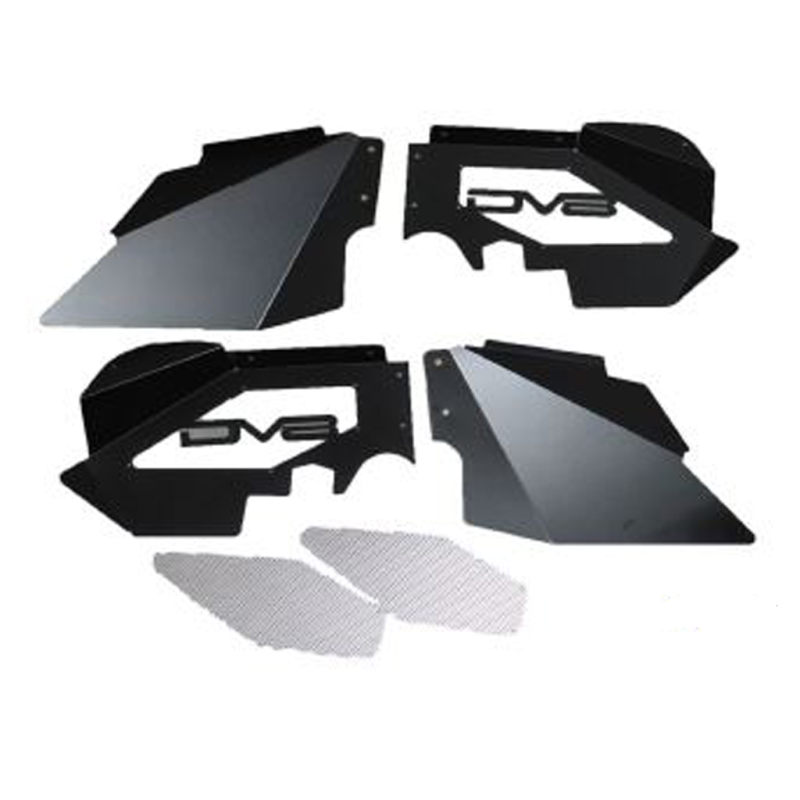 Garde-boue intérieur avant en aluminium DV8 Offroad 07-18 Jeep Wrangler JK - Noir