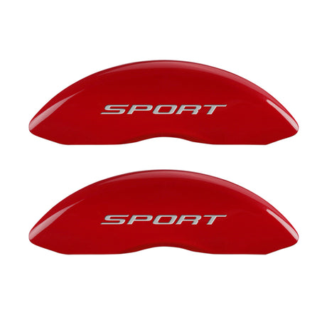 MGP 4 Caliper Covers Engraved Front & Rear No Bolts/Sport 2015 Red finish silver ch