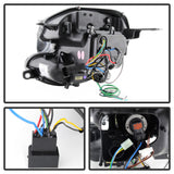 Phares de projecteur Spyder Mini Cooper 2007-2012 Modèle halogène uniquement - DRL Noir PRO-YD-MC07-DRL-BK
