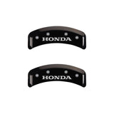 Couvre-étriers MGP 4 gravés avant et arrière Honda finition noire argent ch