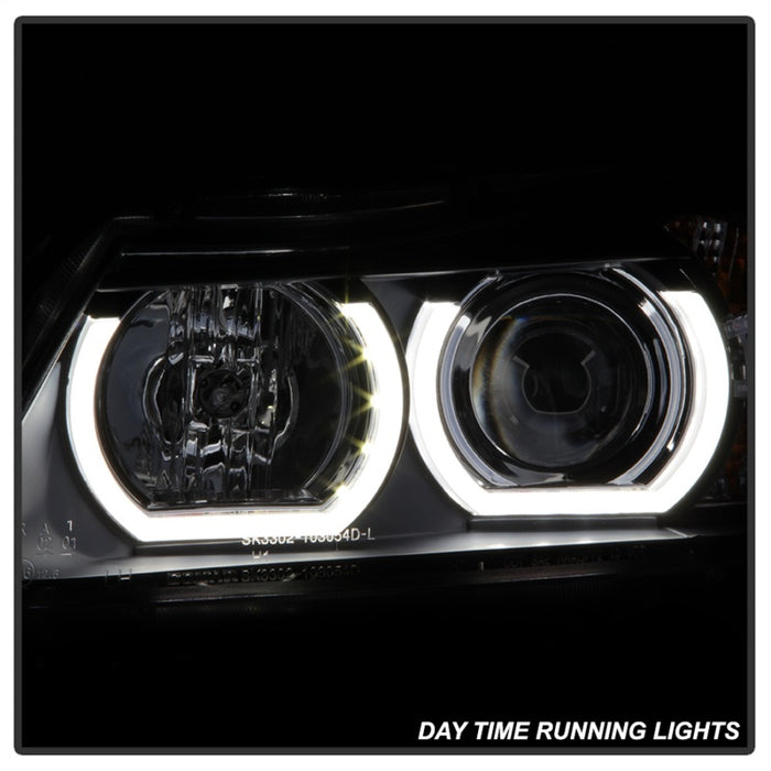 Phares Spyder BMW E90 Série 3 06-08 4DR V2 - HID uniquement - Noir PRO-YD-BMWE9005V2-HID-DRL-BK