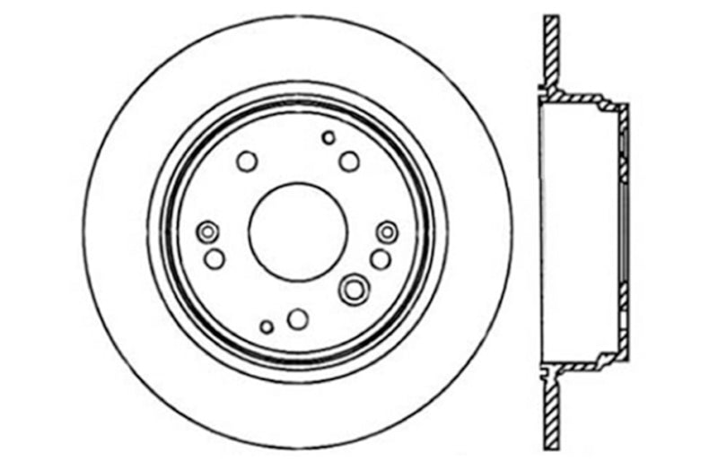 Rotor arrière gauche fendu et percé StopTech 04-08 Acura TL / 03-09 Honda Element