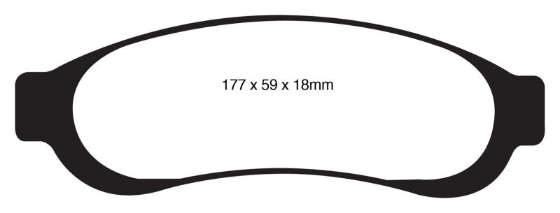 Plaquettes de frein arrière EBC Yellowstuff pour Ford F350 05-07 (avec Super Duty) 5.4 DRW 2WD