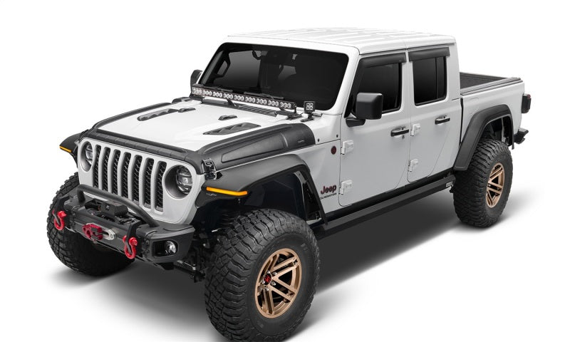 Bushwacker 18-22 Jeep Wrangler 2/4 portes / 20-22 Jeep Gladiator Trail Armor Capot Armor (3 pièces) - Tex. Blk