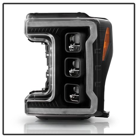 Phares avant Spyder à LED chromés pour Ford F-250/F-350/F450 17-18 PRO-YD-FS17HALAP-SEQ-BK