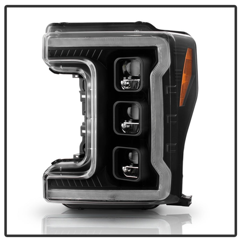 Phares avant Spyder à LED chromés pour Ford F-250/F-350/F450 17-18 PRO-YD-FS17HALAP-SEQ-BK