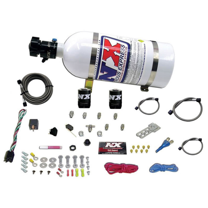 Kit d'azote à buse unique compact EFI tout-terrain Nitrous Express (35-50-75 CV) avec bouteille de 10 lb