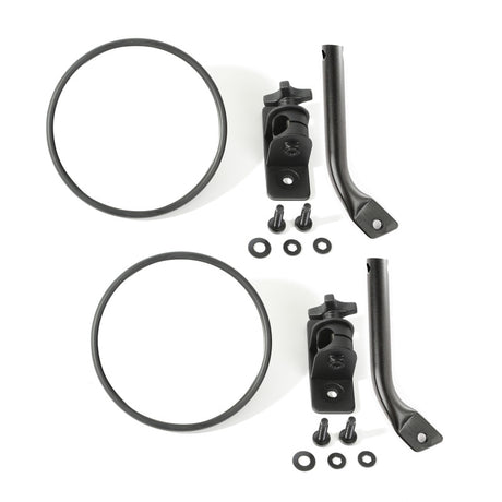 Kit de rétroviseurs ronds texturés noirs Rugged Ridge 97-18 Jeep Wrangler