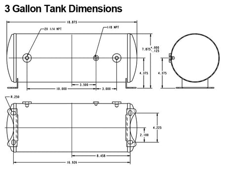 Système de mise à niveau du compresseur pneumatique analogique à 4 voies Ridetech de 3 gallons