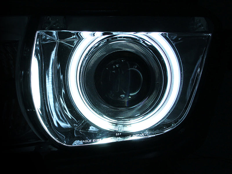 Phares de projecteur ANZO 2010-2013 Chevrolet Camaro avec halo chromé (CCFL)
