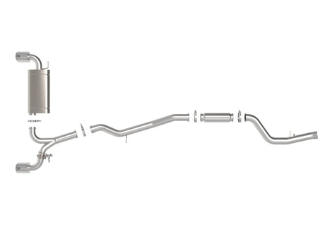 aFe POWER Takeda 2021 Toyota Supra 2.0L (t) 2.5in-3in 304 SS CB Échappement avec embouts polis