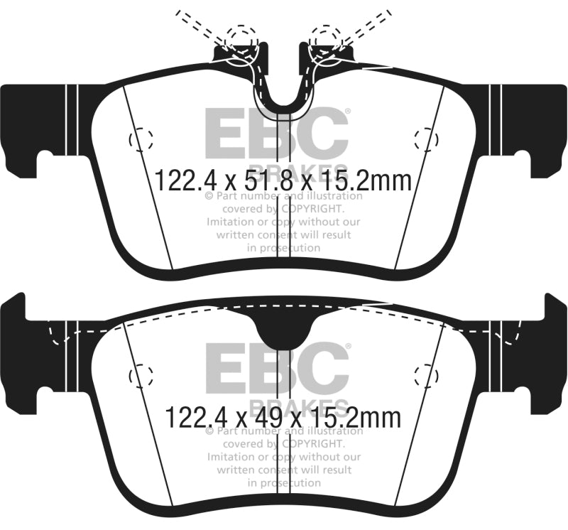 Plaquettes de frein arrière EBC Yellowstuff pour Volvo S90 2.0L Turbo 2017+