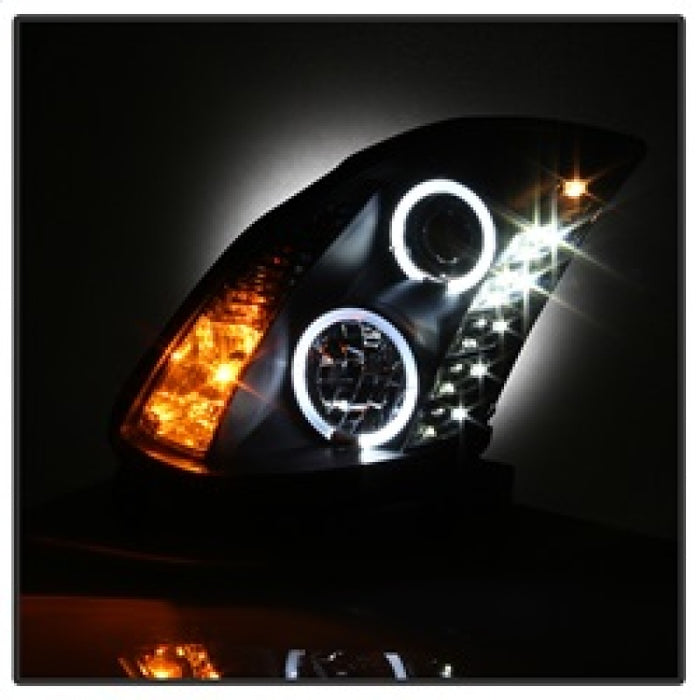 Spyder Infiniti G35 03-07 2DR Projecteur Halogène - LED Halo DRL Blk High H4 PRO-YD-IG35032D-DRL-BK