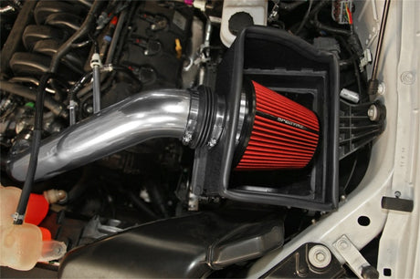 Kit d'admission d'air Spectre 15-18 Ford F150 V8-5.0LF/I - Poli avec filtre rouge