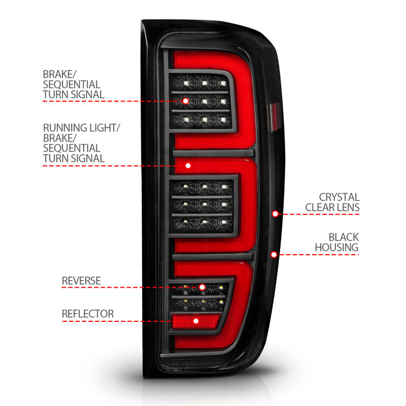 Feu arrière de rechange à LED noir Anzo 19-23 pour GMC Sierra 1500/2500HD/3500HD