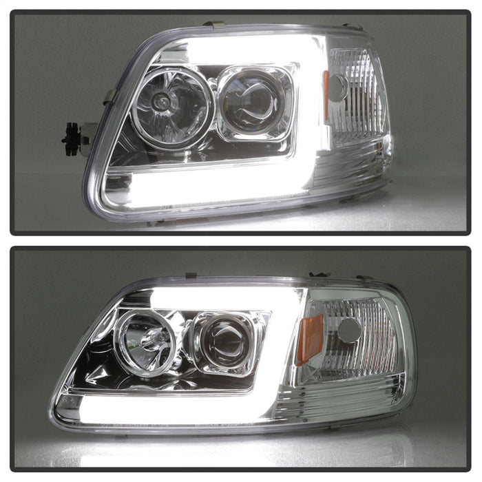 Phares Spyder 97-03 Ford F-150 (après 6/1997) V2 Proj DRL LED - Chrm (PRO-YD-FF15097V2-LB-C)