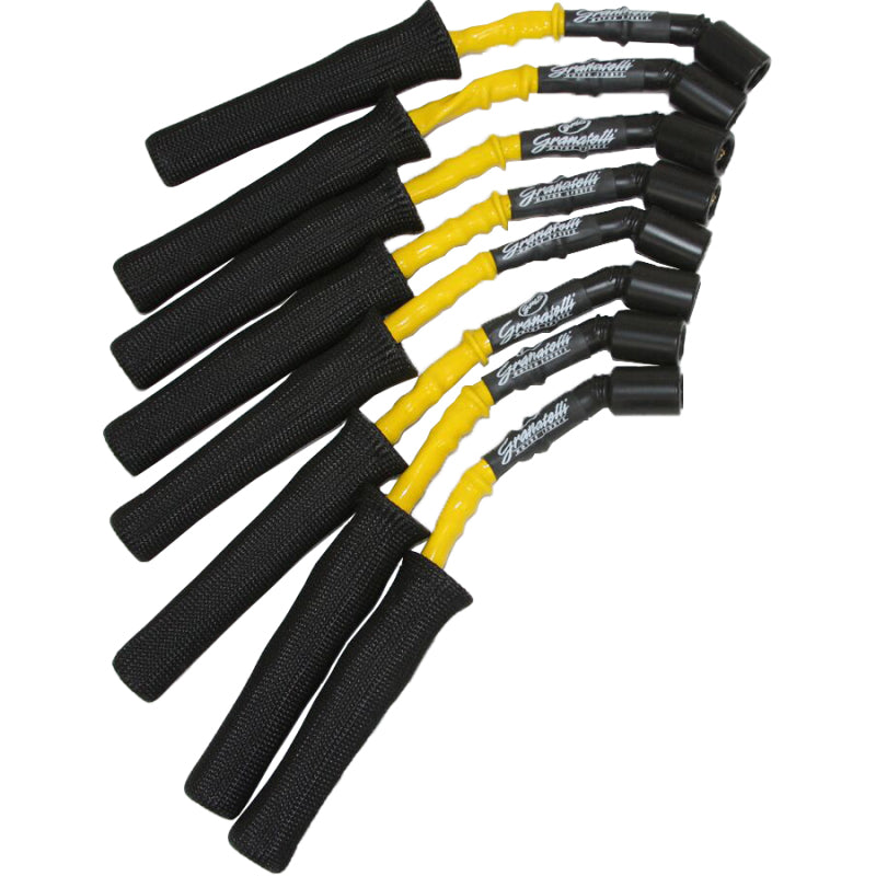Kit de connexion de fil d'allumage près de la bougie à bobine haute performance Granatelli 14-23 GM LT1 6,2 L avec gaine jaune/manchon noir