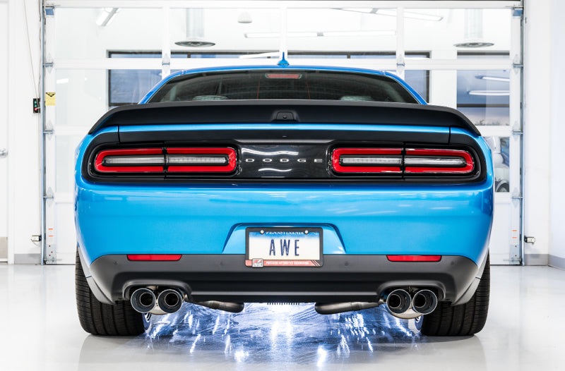 Échappement AWE Tuning 2015+ Dodge Challenger 6.4L/6.2L SC Track Edition - Embouts quadruples chromés argentés