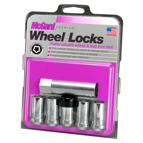Jeu d'écrous de blocage de roue McGard - 5 pk. (régulateur de siège conique) M14X1,5 / 22 mm Hex / 1,648 po OAL - Chrome