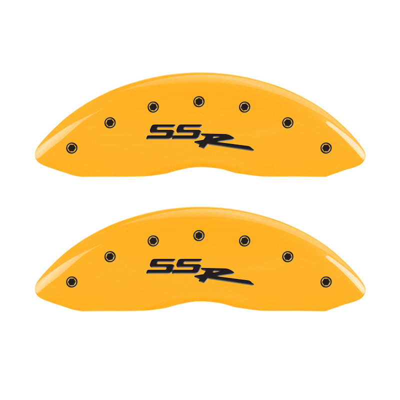 Couvre-étriers MGP 4 gravés avant et arrière SSR finition jaune noir Char 2008 Chevrolet Trailblazer