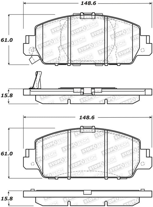 Plaquettes de frein avant StopTech Street Performance pour Honda Accord EX/EXL 13-15